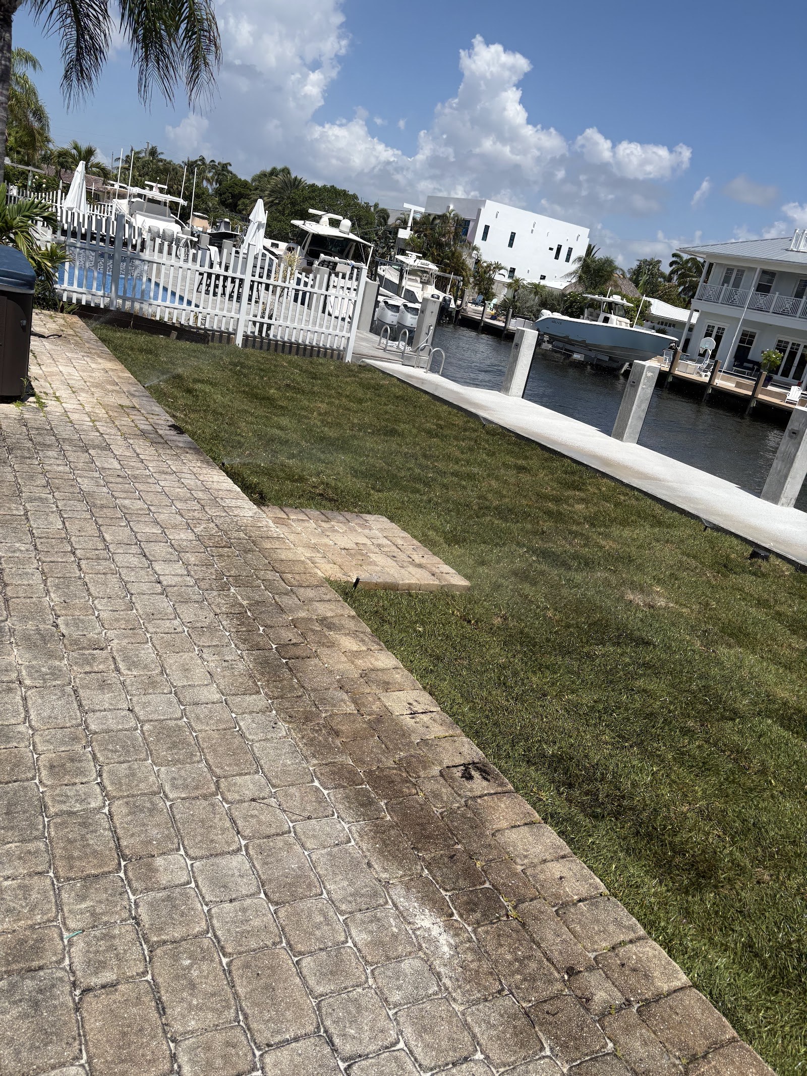 Waterfront paver walkway, cleaned up